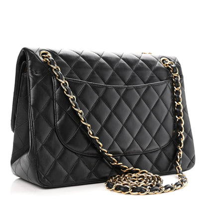 Chanel Lambskin Quilted Jumbo Double Flap Black 3 of 15