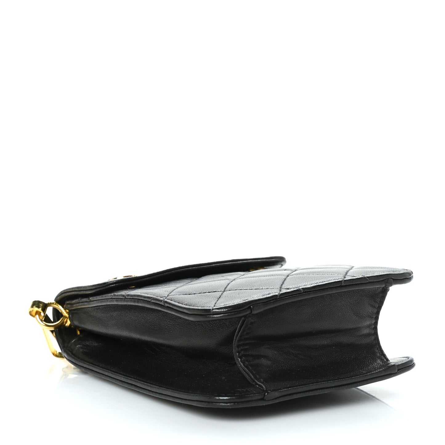 Lambskin Quilted Waist Belt Bag 80 32 Black