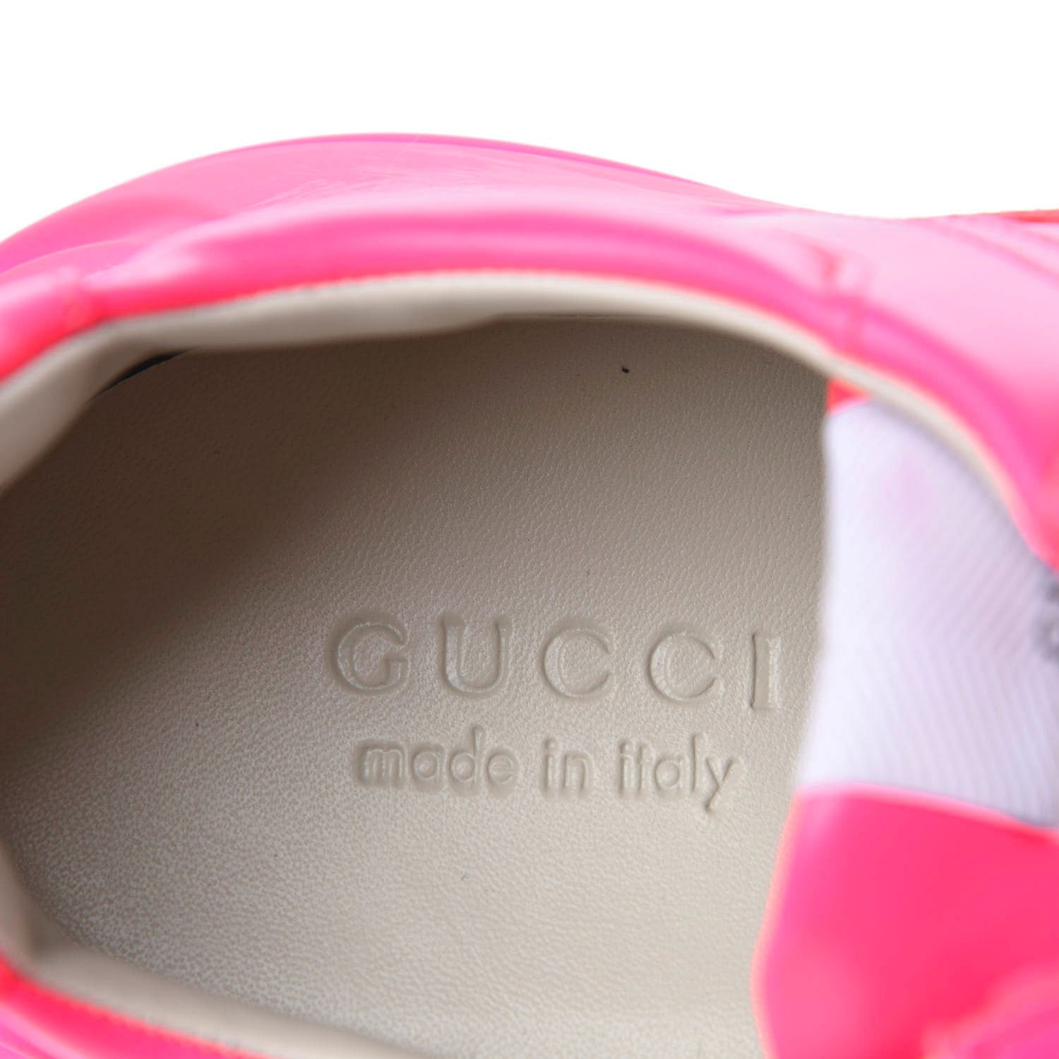 Gucci Calfskin Mens Rhyton Sneakers 10 Fuxia Fluo 7 of 9