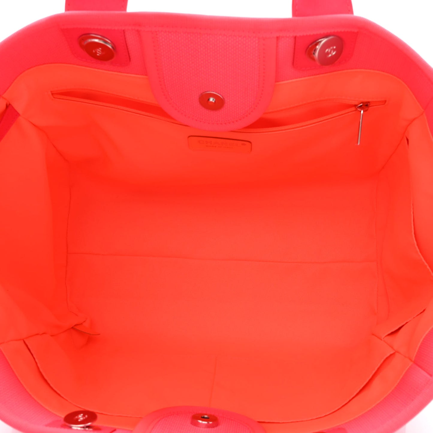 Mixed Fibers Calfskin Medium Deauville Tote Pink Orange