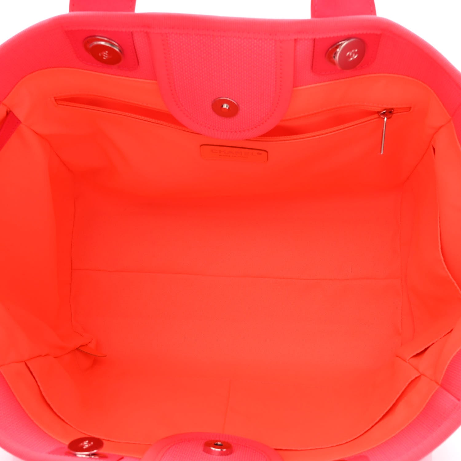 Chanel Mixed Fibers Calfskin Medium Deauville Tote Pink Orange 6 of 11