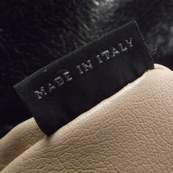 Vitello Shine Turnlock Flap Shoulder Bag Black