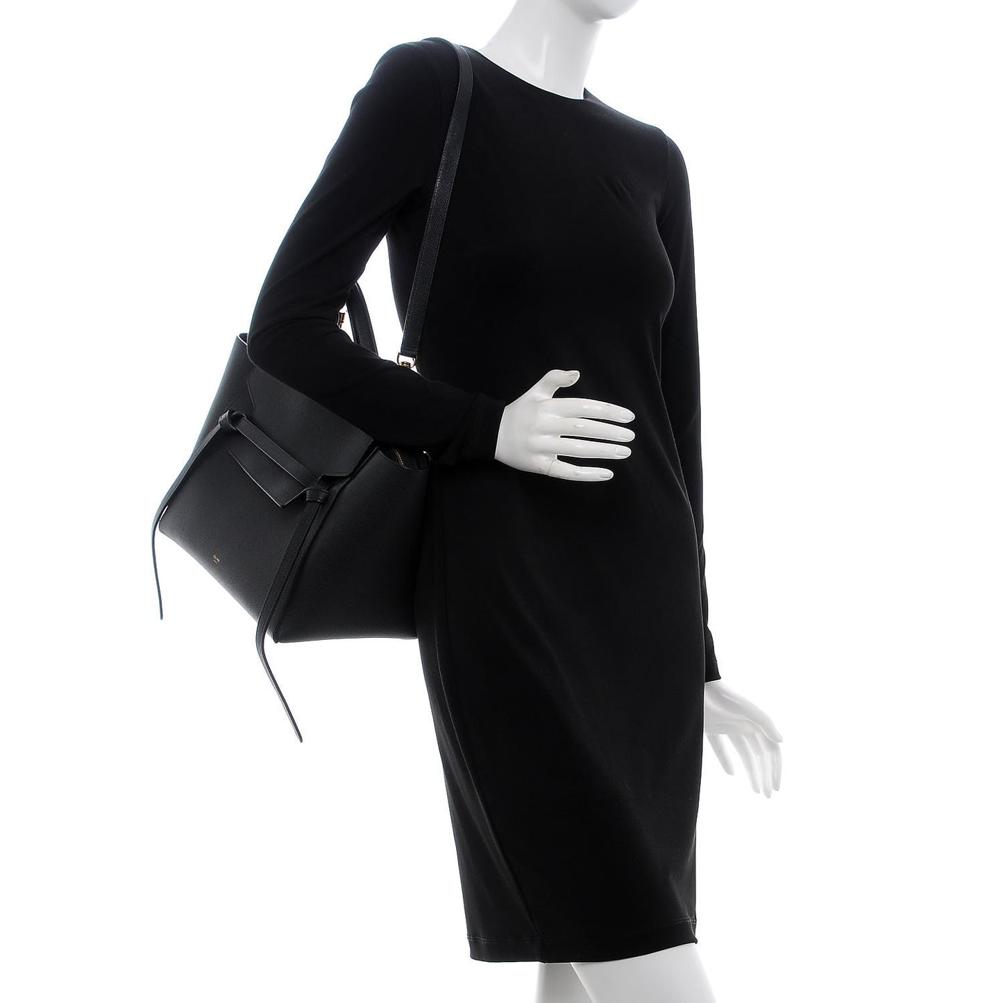 Baby Grained Calfskin Mini Belt Bag Black