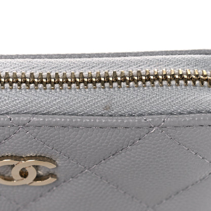 Chanel Caviar Quilted Zip Coin Purse Grey 10 of 11