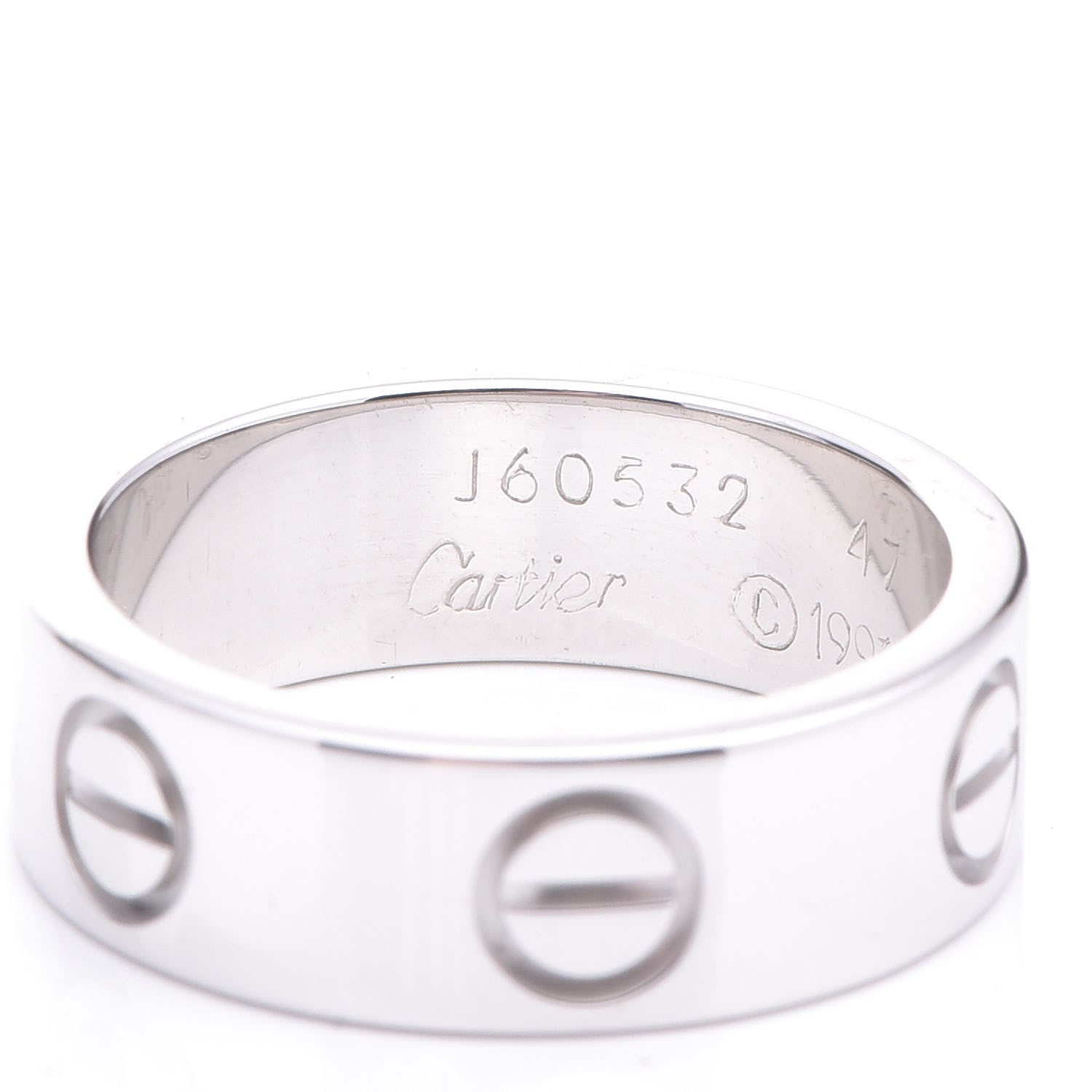 Cartier 18K White Gold 5.5mm LOVE Ring 47 4 5 of 5