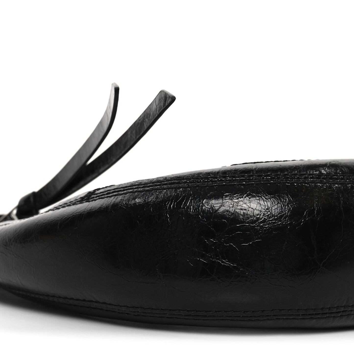 Crinkled Calfskin Crusier Crescent Bag Black