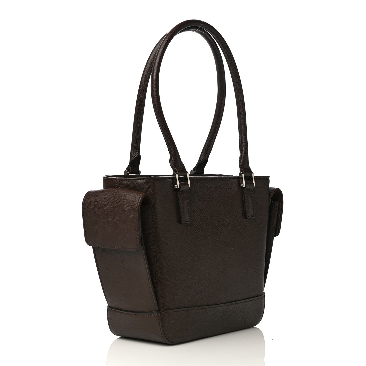 Burberry Saffiano Top Handle Tote Brown 2 of 12