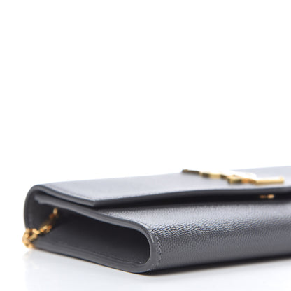 Saint Laurent Grain De Poudre Uptown Chain Wallet Storm 6 of 9