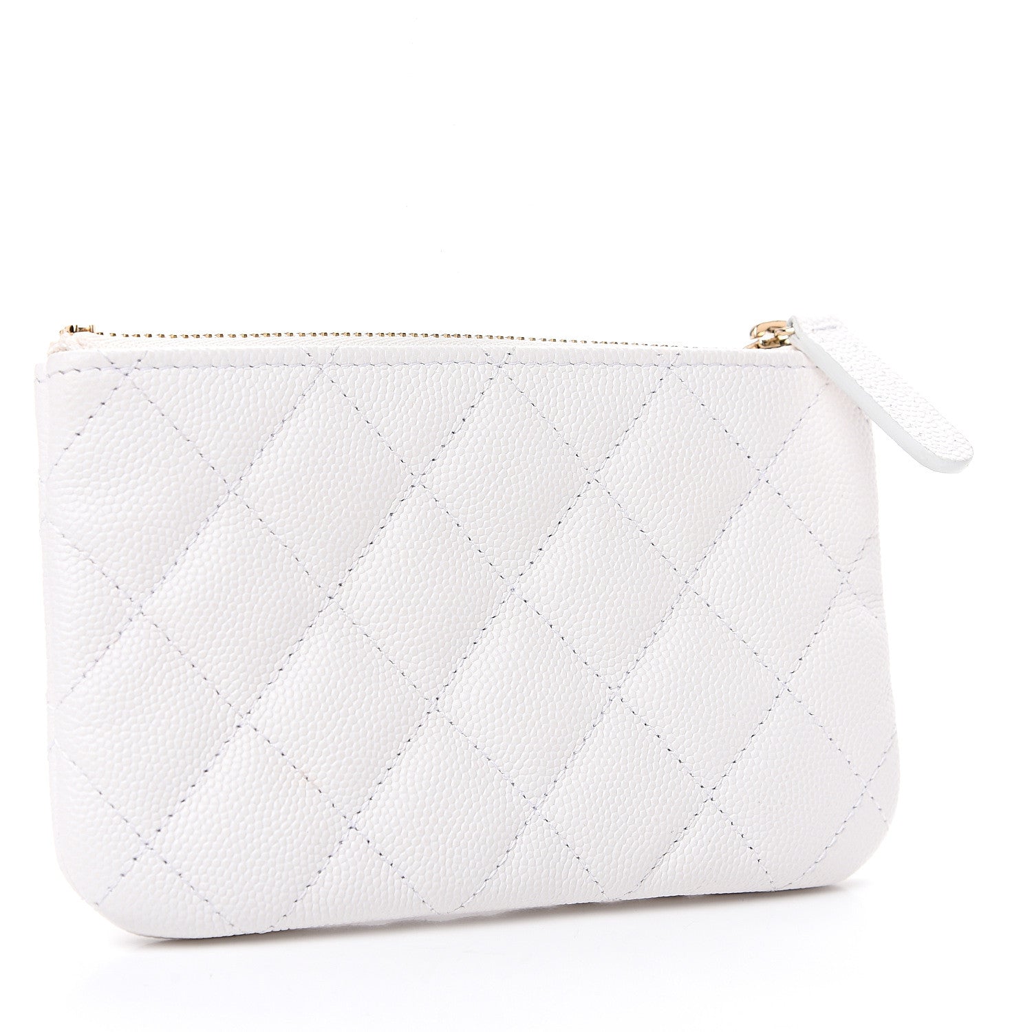 Chanel Caviar Quilted Small Cosmetic Case White 2 of 7