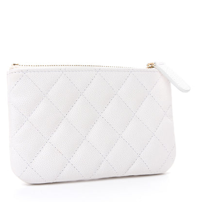 Chanel Caviar Quilted Small Cosmetic Case White 2 of 7
