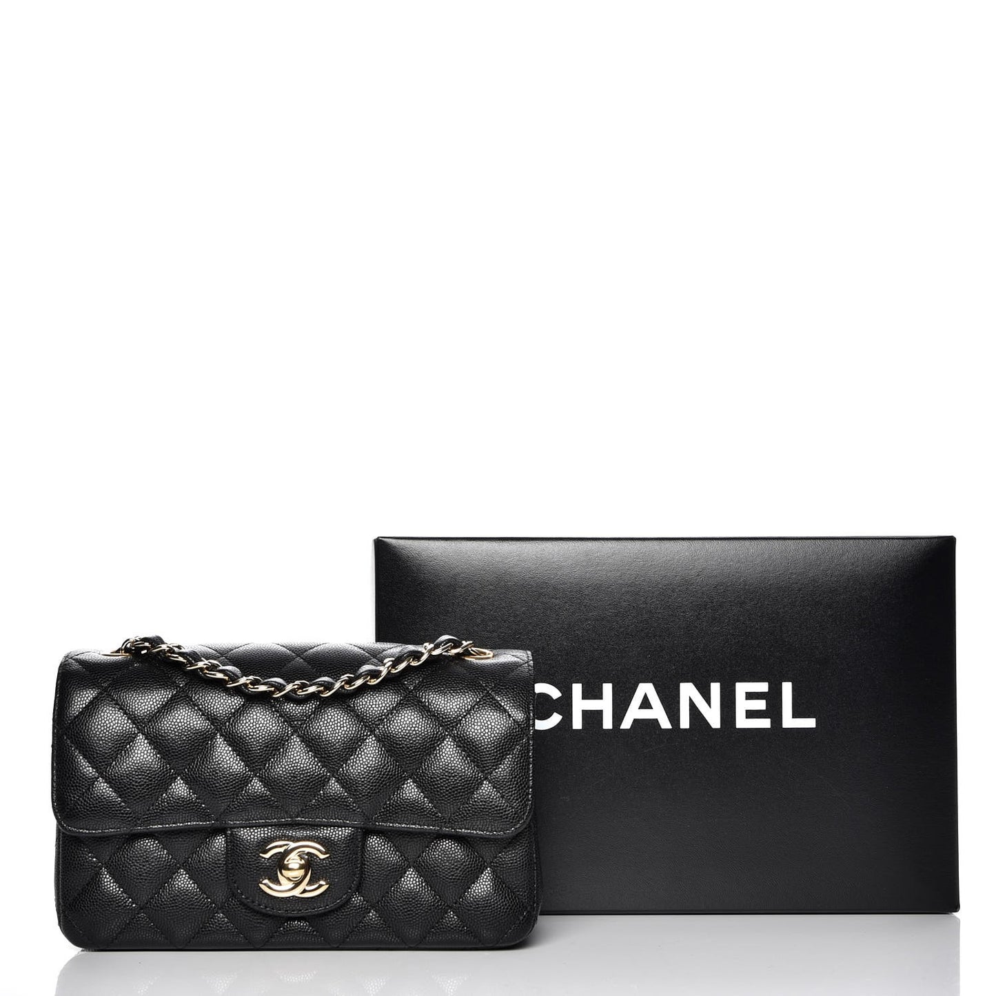 Caviar Quilted Mini Rectangular Flap Black