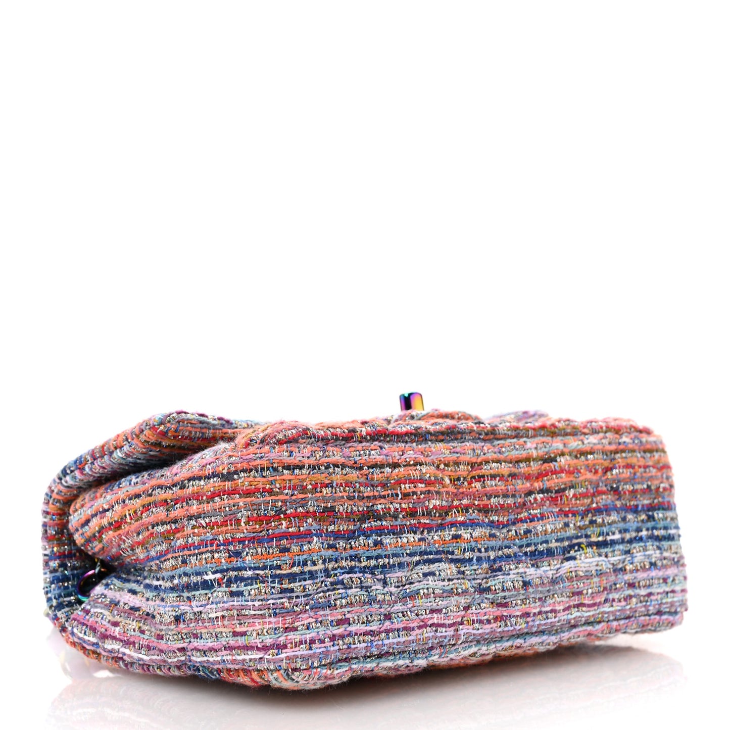Tweed Quilted Mini Rectangular Flap Blue Pink Orange