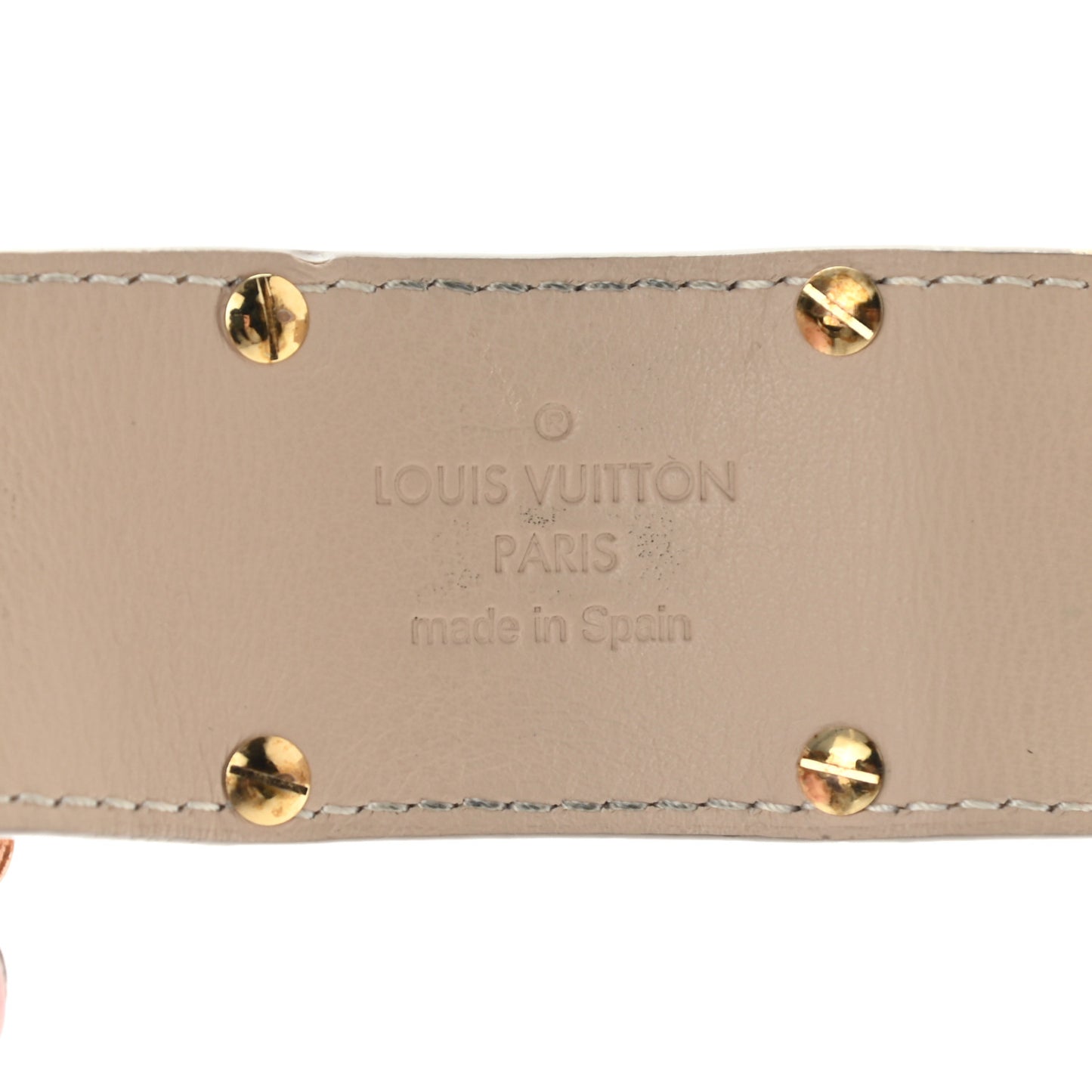 Calfskin So LV Cuff Bracelet 17 Beige