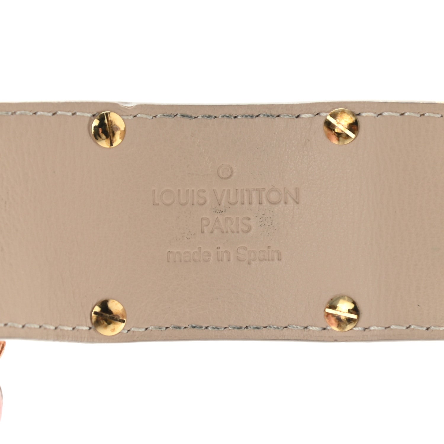 Louis Vuitton Calfskin So LV Cuff Bracelet 17 Beige 4 of 7
