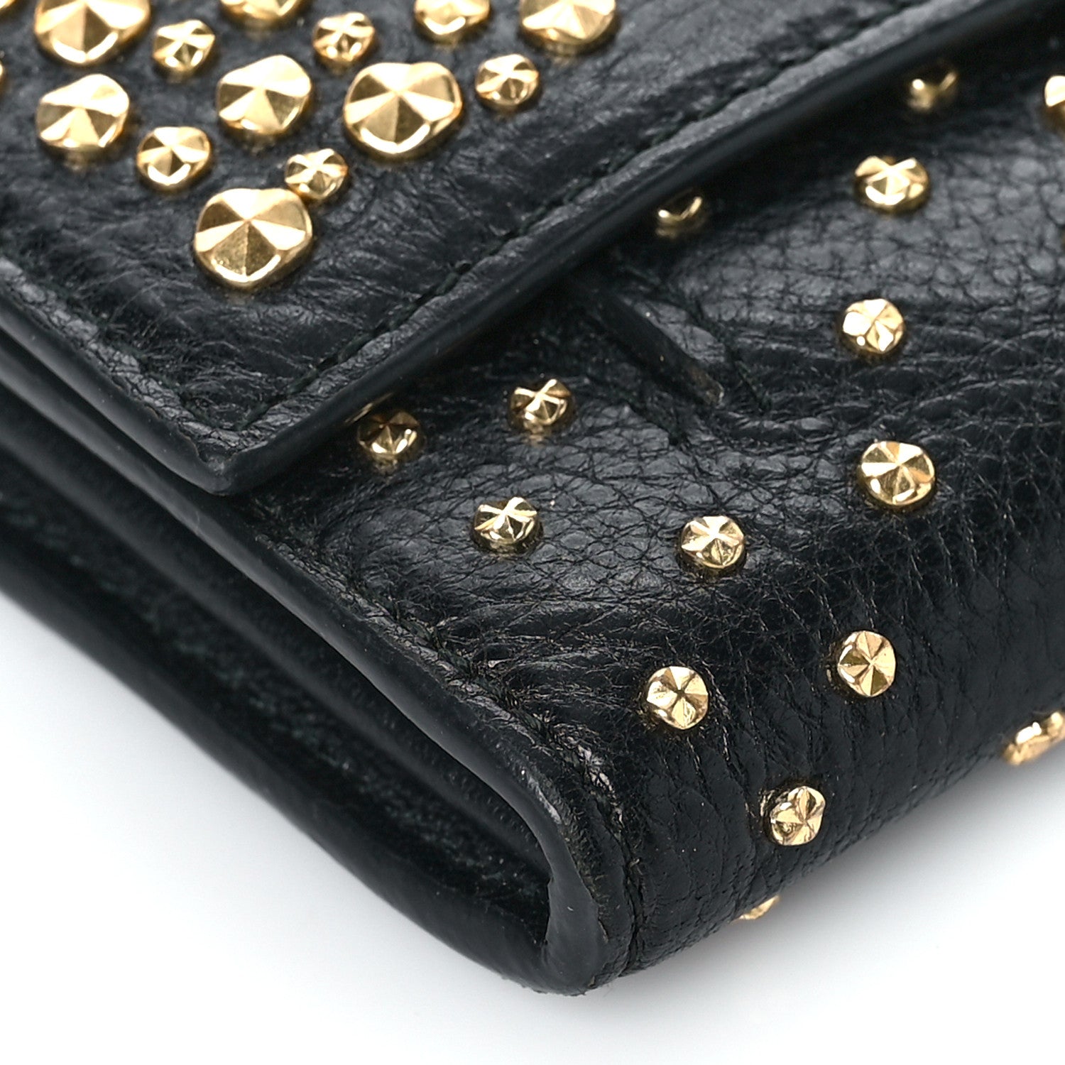 Alexander McQueen Calfskin Studded Skull Wallet on Chain Black 8 of 9