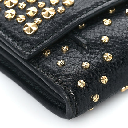 Alexander McQueen Calfskin Studded Skull Wallet on Chain Black 8 of 9