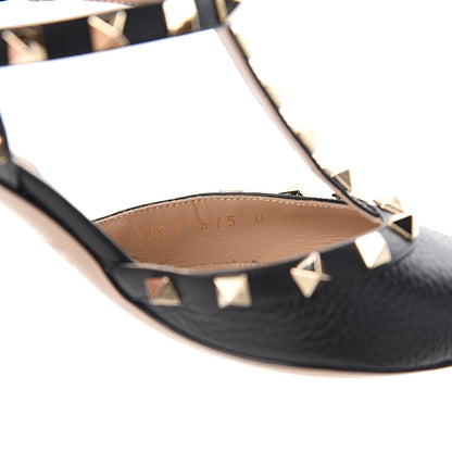 Valentino Garavani Nappa Rockstud Ankle Strap Low Heel Pumps 36 Black 8 of 9