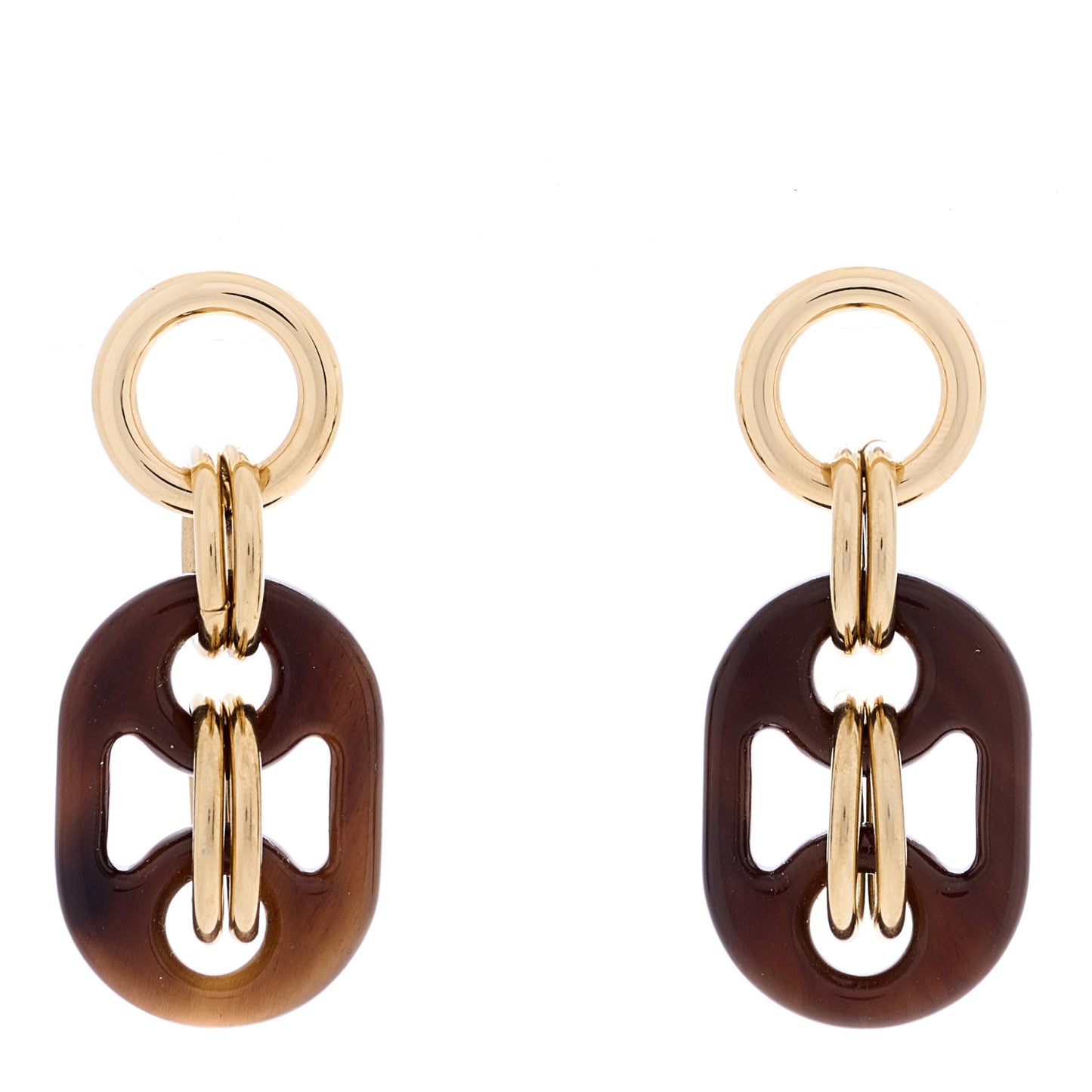 Permabrass Buffalo Horn Earrings Gold