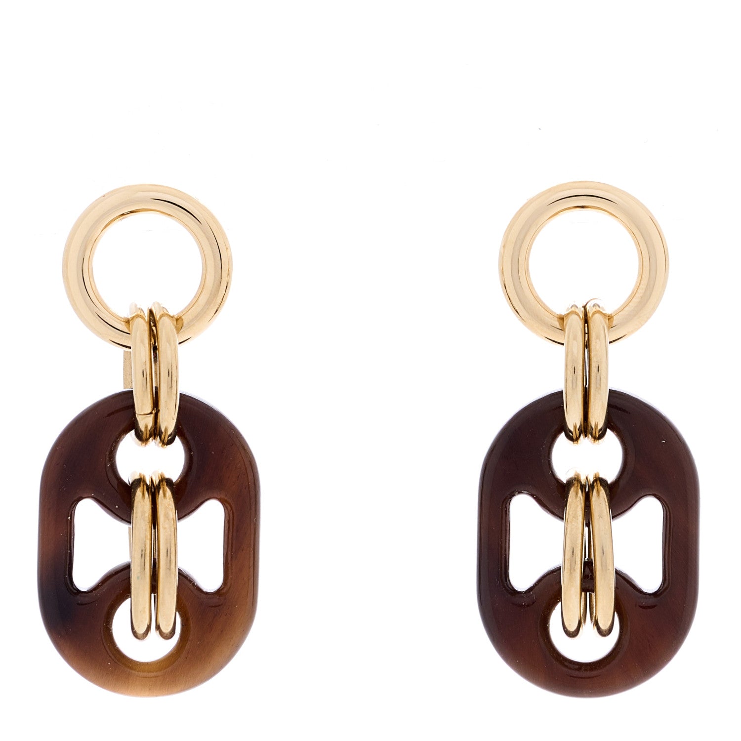 Hermes Permabrass Buffalo Horn Earrings Gold 1 of 4