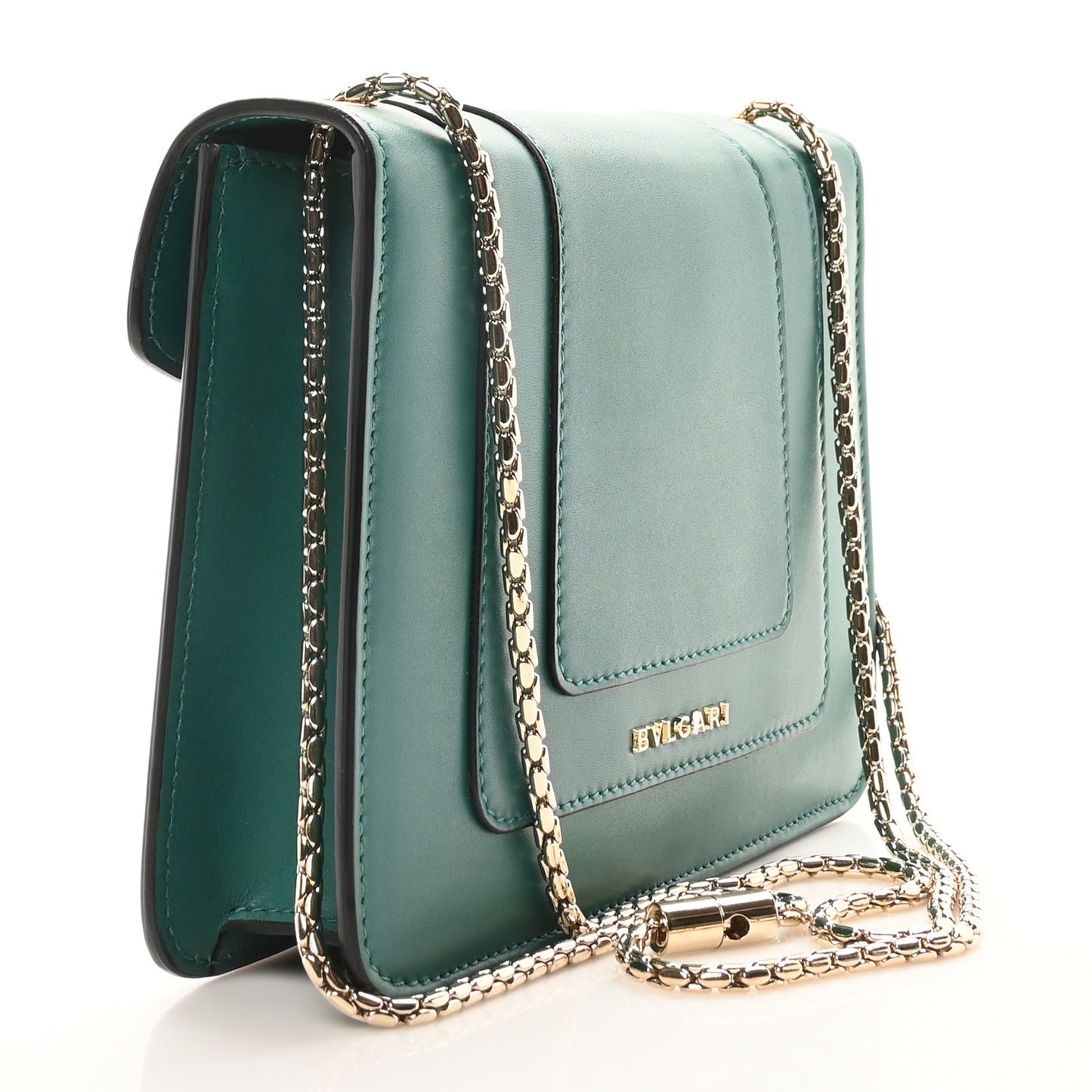 Calfskin Small Serpenti Forever Snake Strap Crossbody Bag Emerald Green