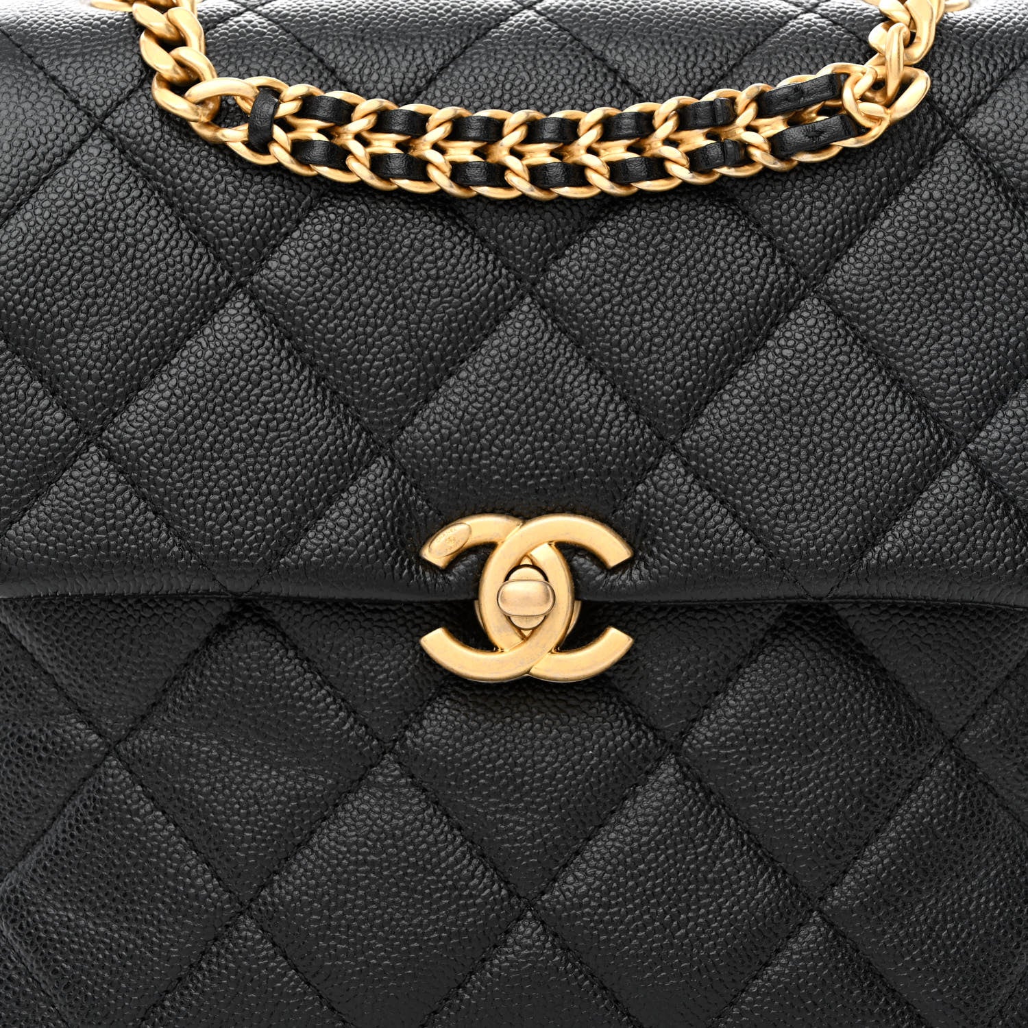 Chanel Shiny Caviar Quilted Chain Melody Backpack Black 8 of 11
