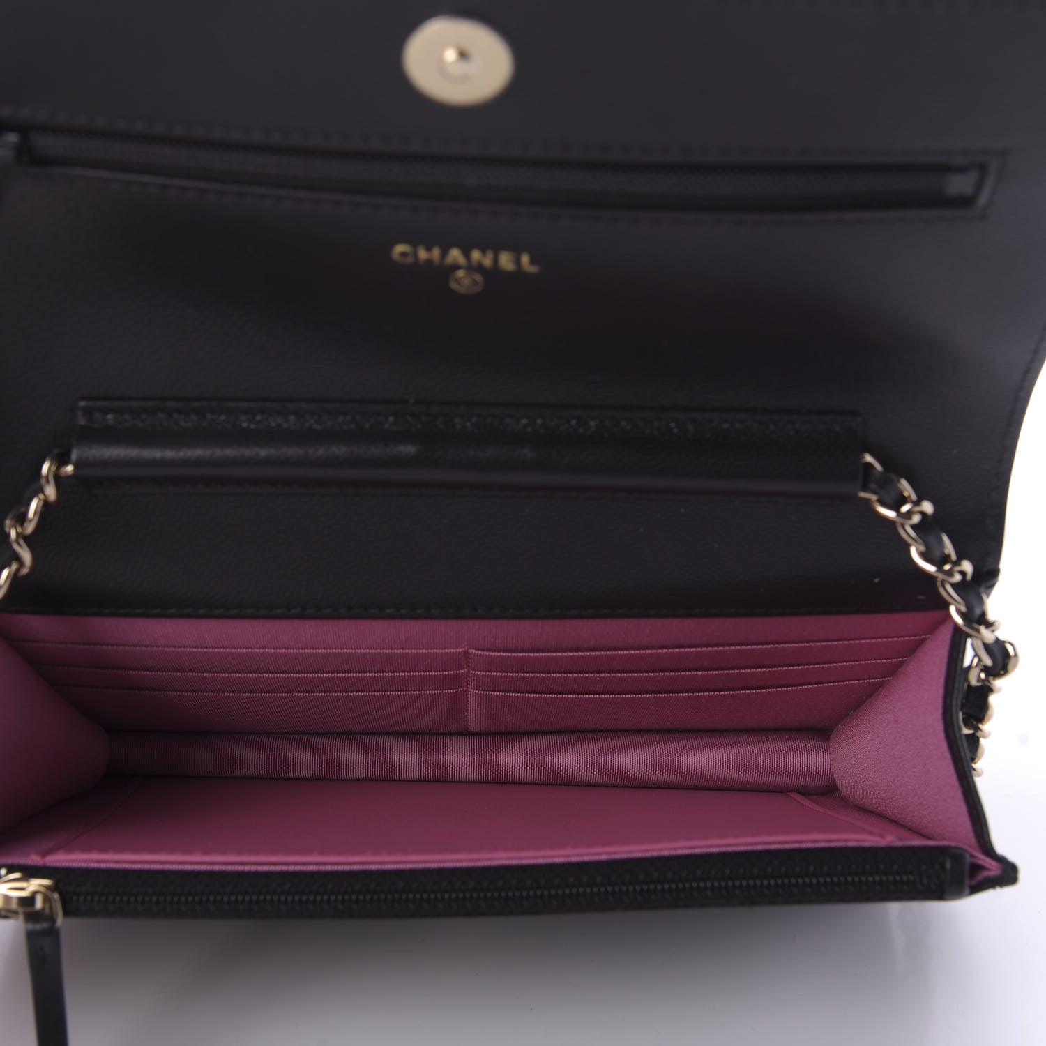 Chanel Goatskin Quilted Timeless CC Wallet On Chain WOC Black 5 of 9
