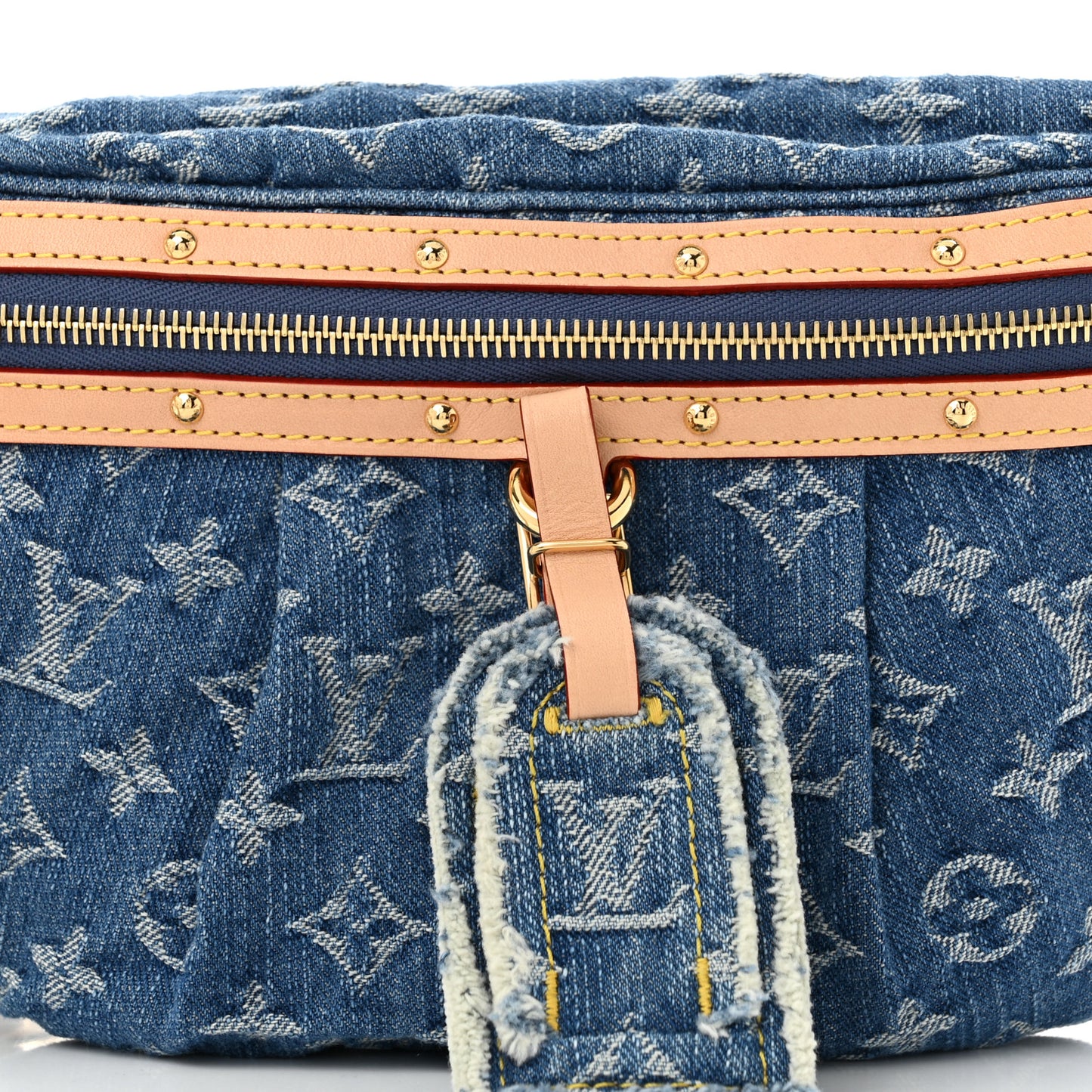 Monogram Denim High Rise Bumbag Blue