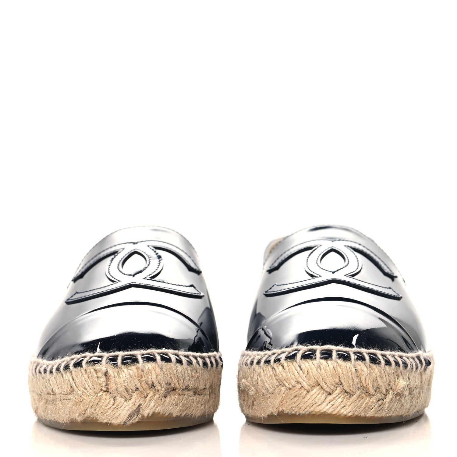 Chanel Patent CC Espadrilles 40 Navy 3 of 10