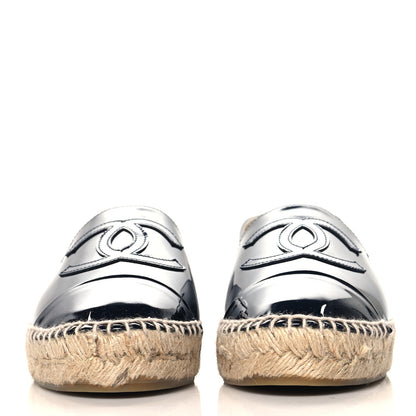 Chanel Patent CC Espadrilles 40 Navy 3 of 10