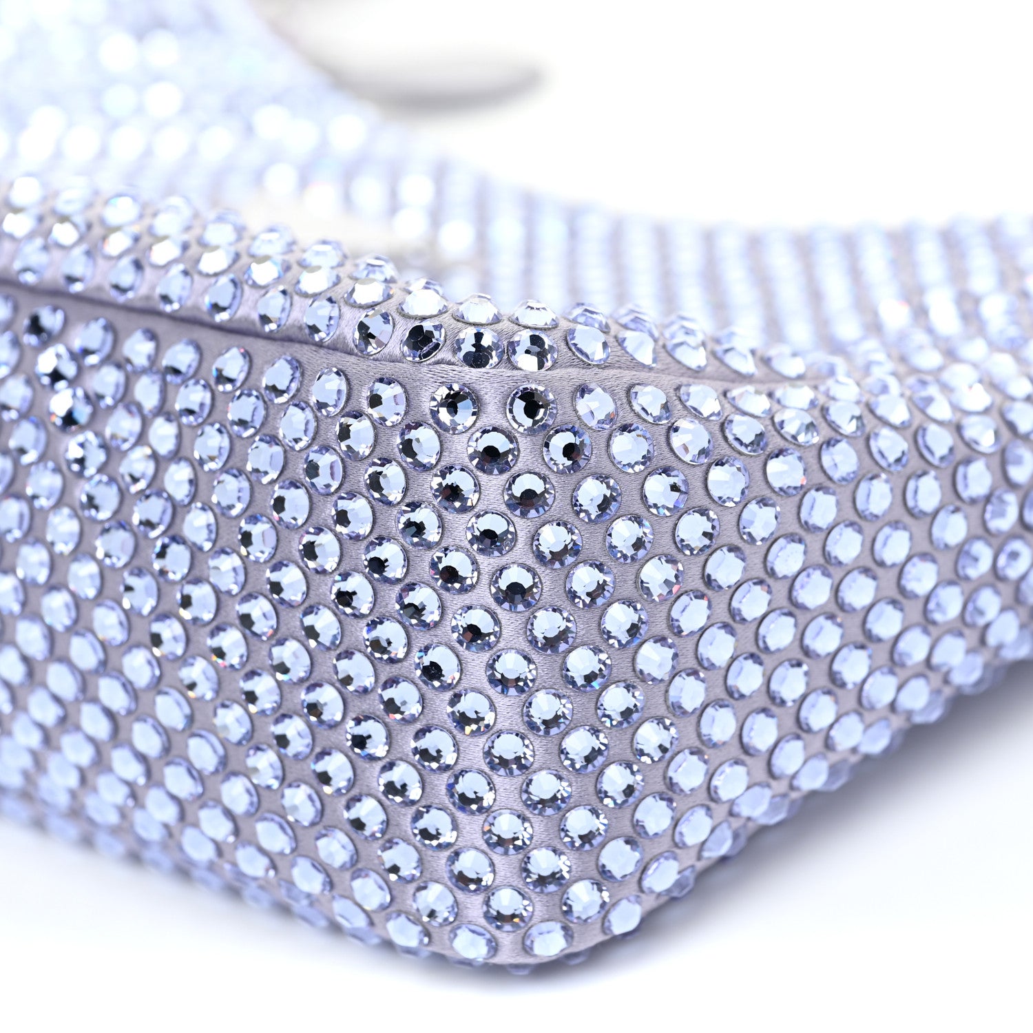 Prada Satin Crystal Mini Re-Edition 2000 Bag Glicine 9 of 10