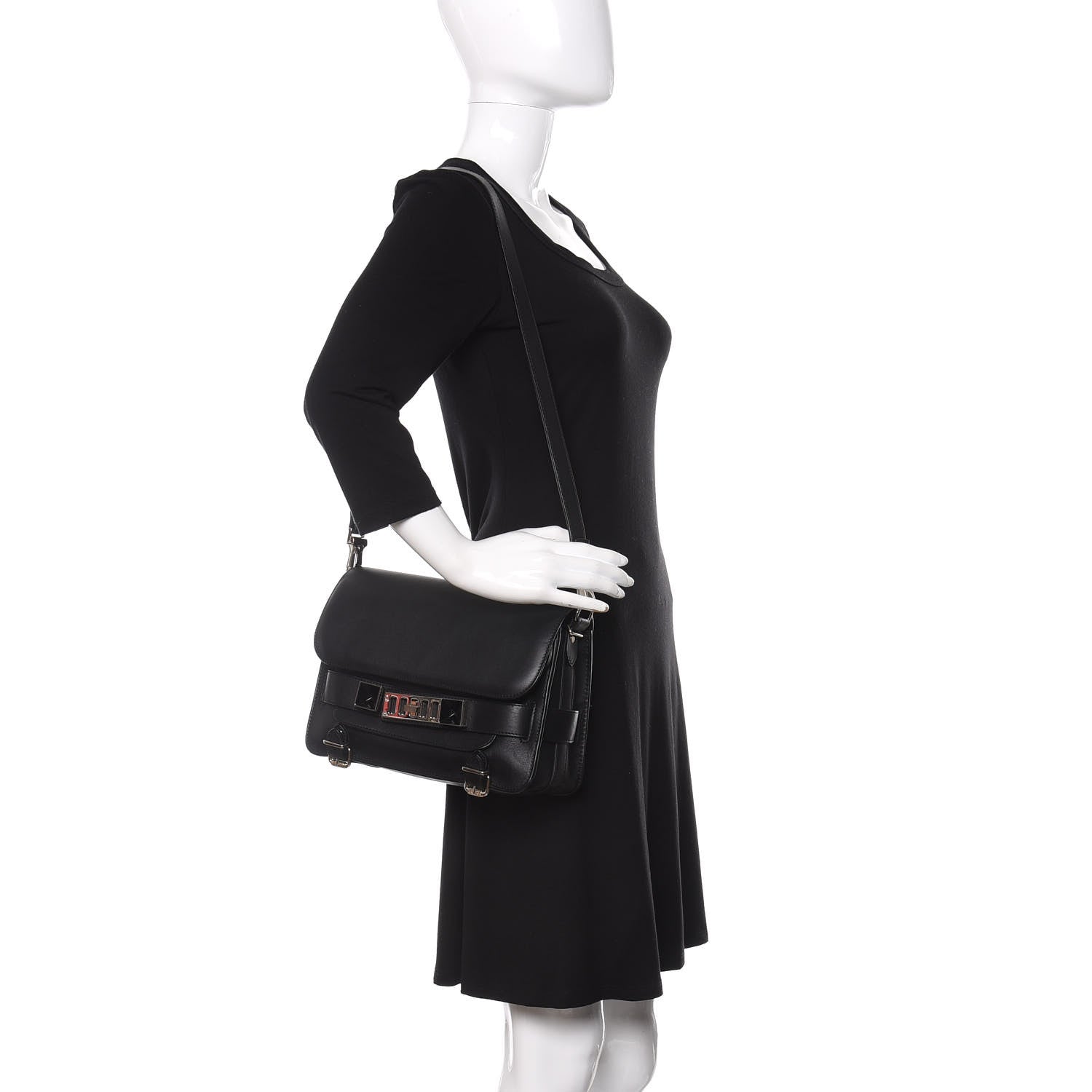 Proenza Schouler Smooth Calfskin PS11 Classic Shoulder Bag Black 2 of 11