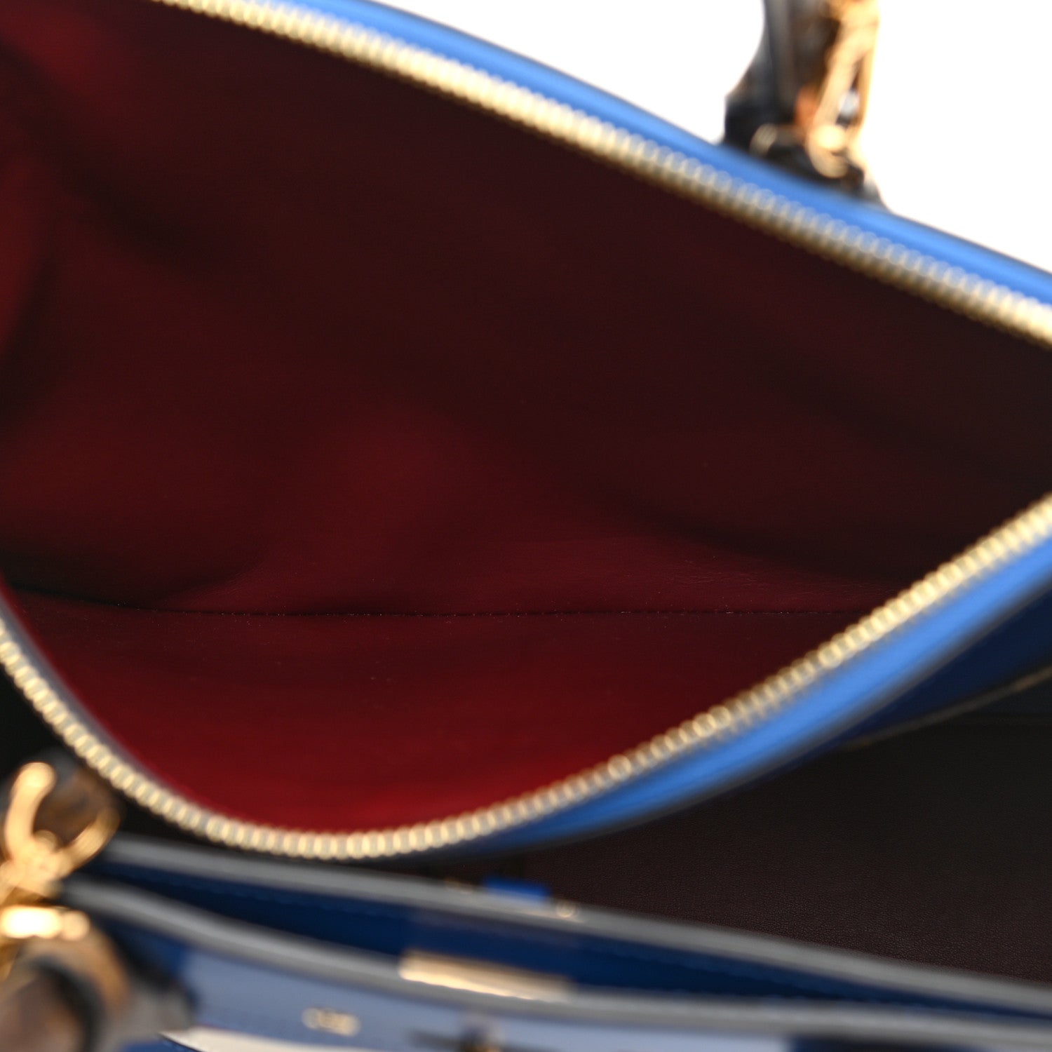 Louis Vuitton Calfskin Monogram City Steamer MM Blue Burgundy White 5 of 12