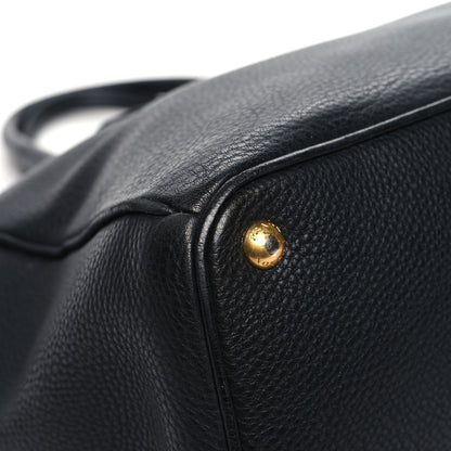 Prada Vitello Daino Large Double Zip Tote Black 10 of 16