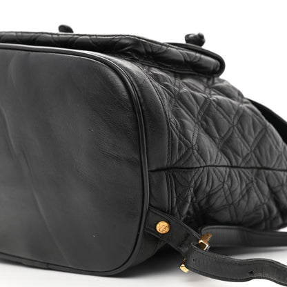 MCM Calfskin Studded Drawstring Backpack Black 9 of 11