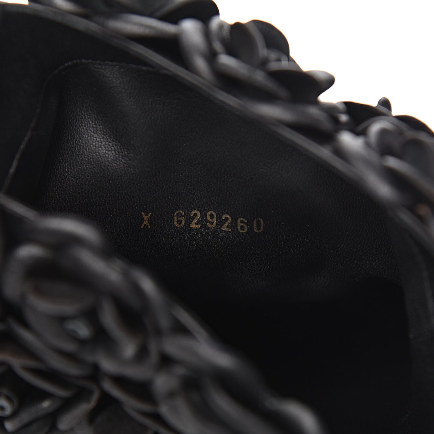 Calfskin Camellia Boots 40.5 Black