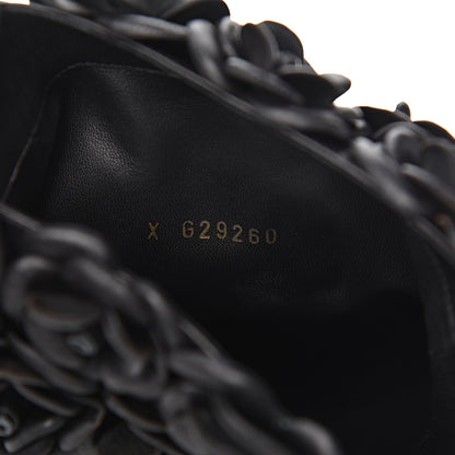 Chanel Calfskin Camellia Boots 40.5 Black 8 of 9