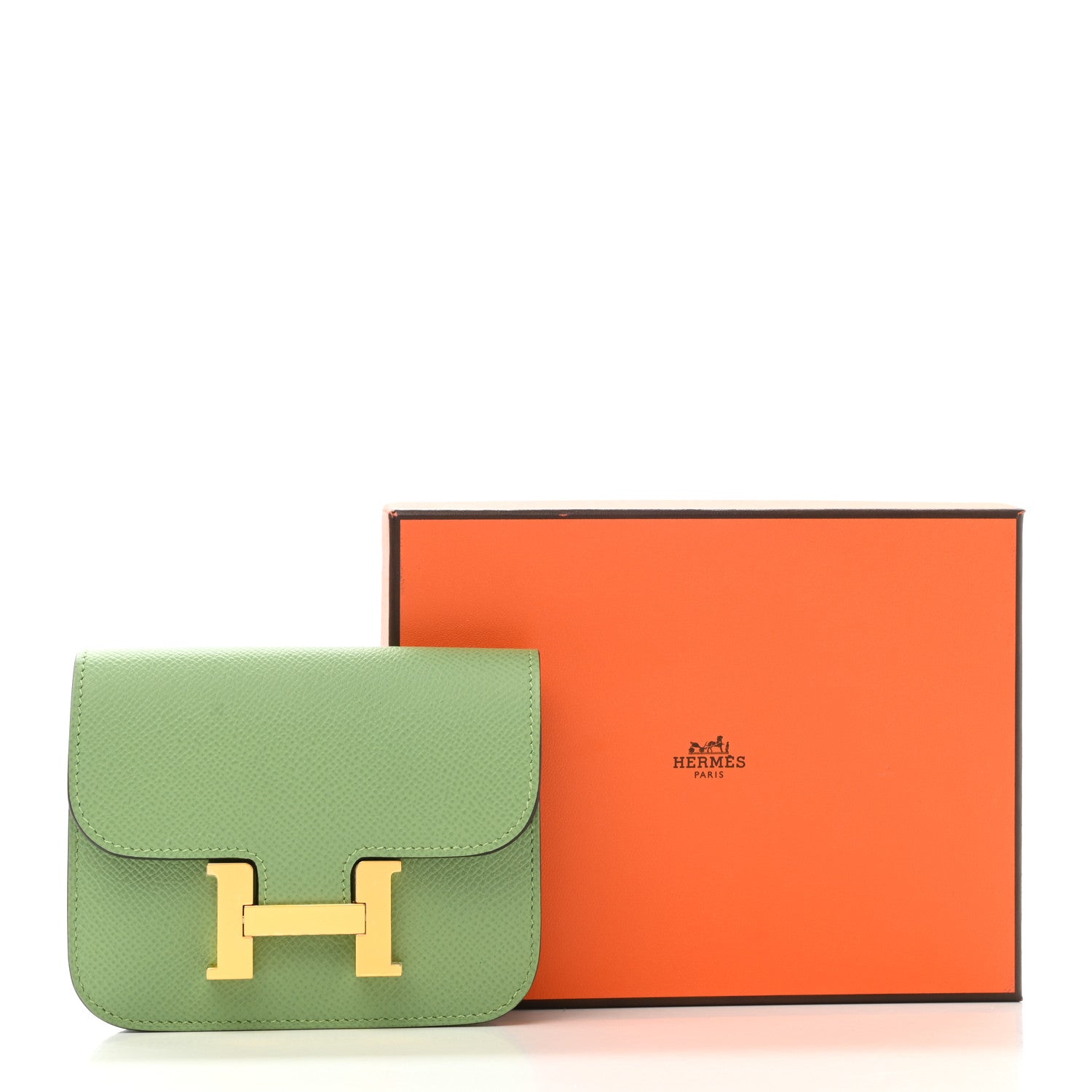 Hermes Epsom Constance Slim Wallet Vert Criquet 8 of 8