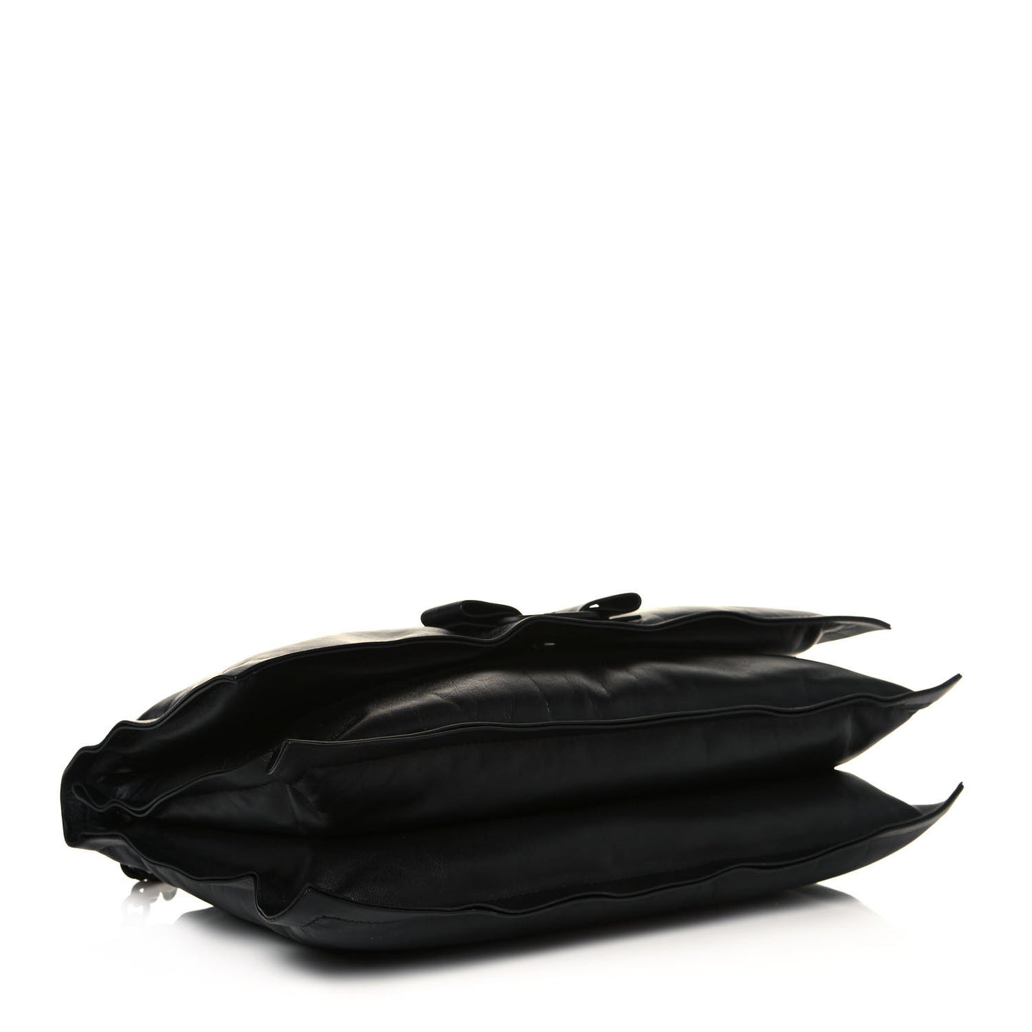 Calfskin Medium Viva Bow Shoulder Bag Black