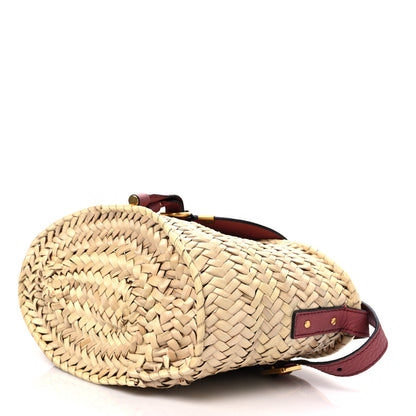 Chloe Raffia Calfskin Marcie Basket Peony Red 7 of 7