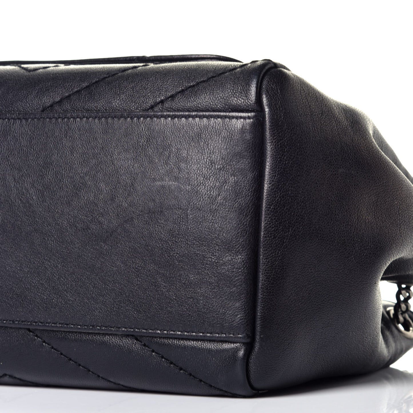Vintage Lambskin Chevron Monogram Small Nolita Black