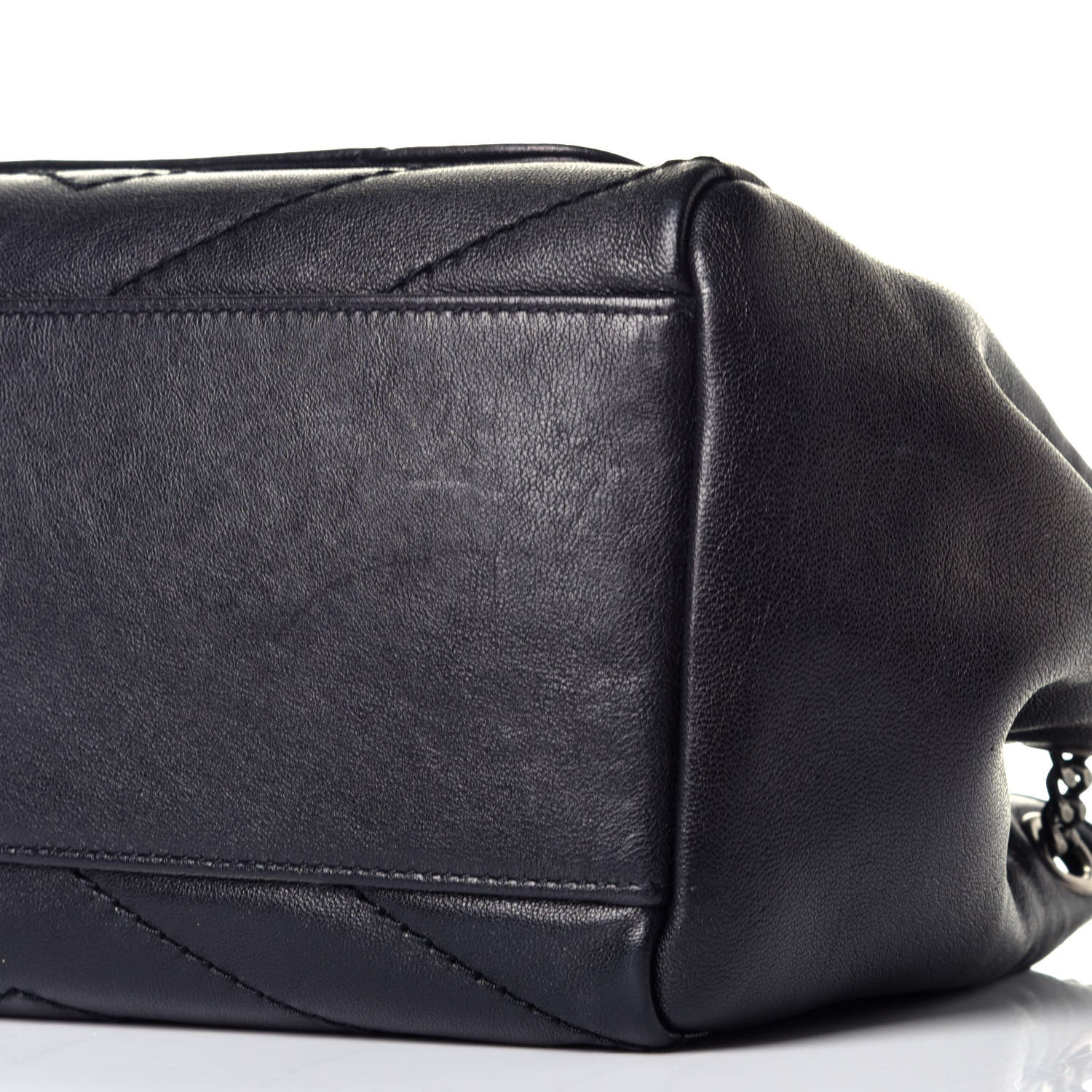 Saint Laurent Vintage Lambskin Chevron Monogram Small Nolita Black 8 of 8