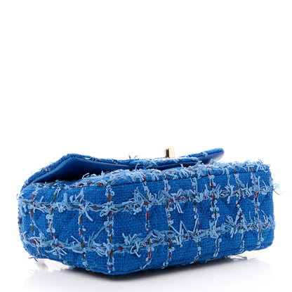 Chanel Tweed Quilted Mini Rectangular Flap Blue Multicolor 4 of 12
