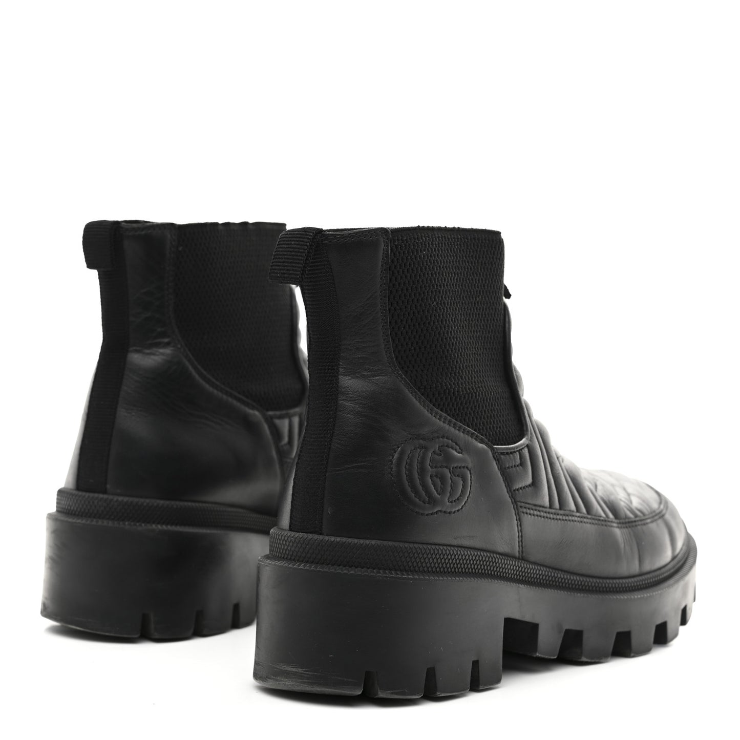 Calfskin Nappa Matelasse Frances Chelsea Boots 39 Black