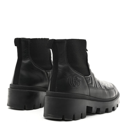 Gucci Calfskin Nappa Matelasse Frances Chelsea Boots 39 Black 5 of 9