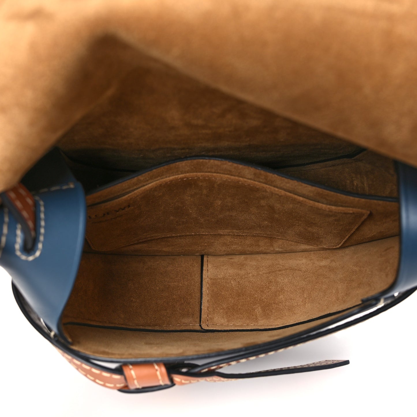 Calfskin Small Gate Crossbody Bag Tan Steel Blue