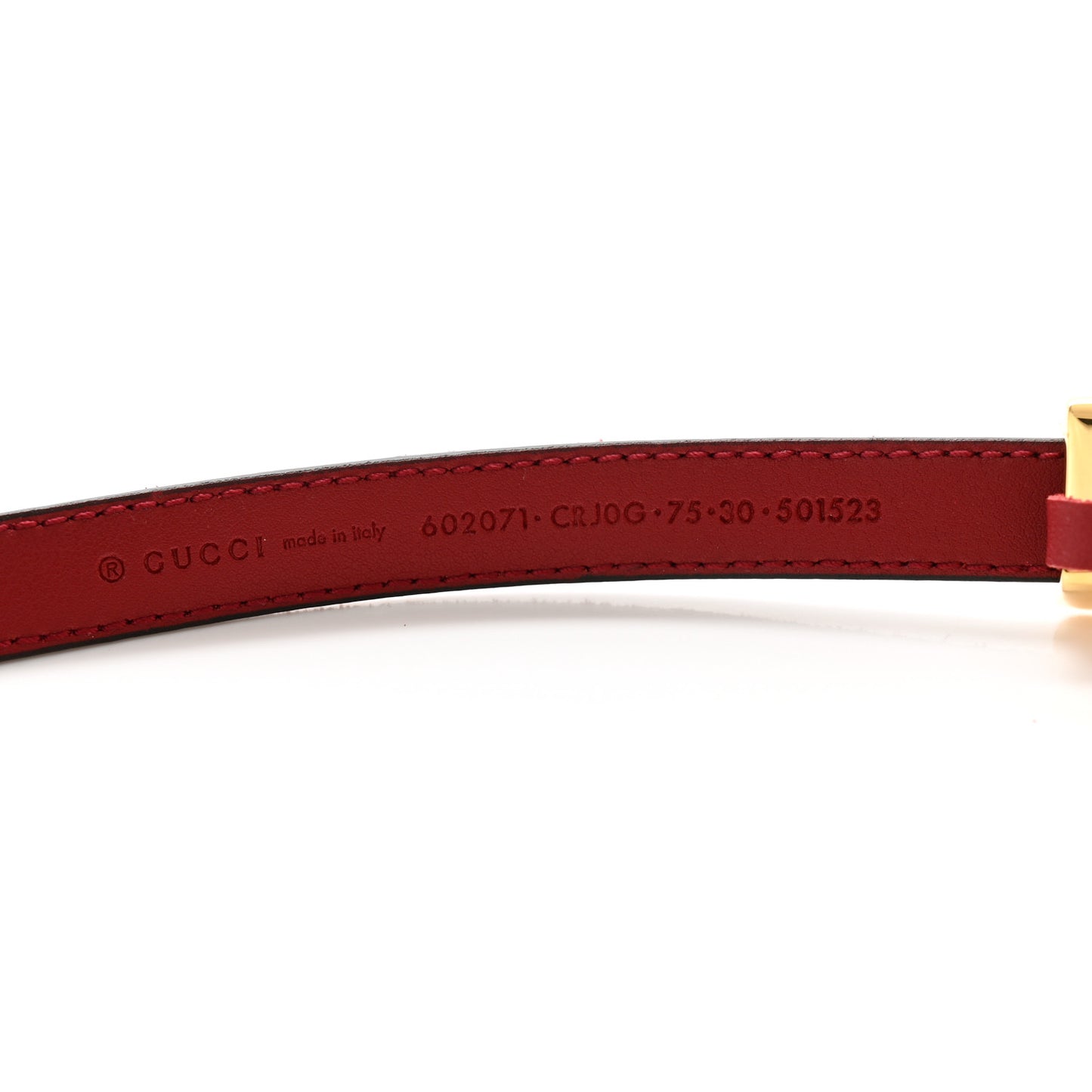 Suede Calfskin Torchon Double G 15mm Belt 75 30 Red