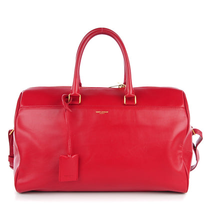 Saint Laurent Calfskin Classic Duffle 12 Red 1 of 7
