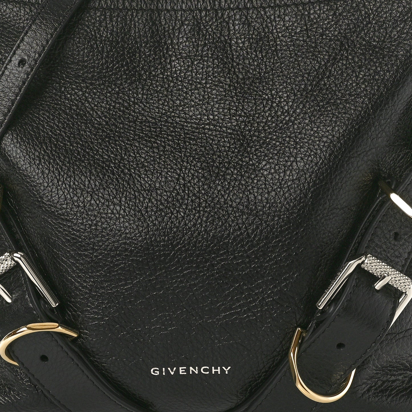 Crinkled Calfskin Small Voyou Bag Black