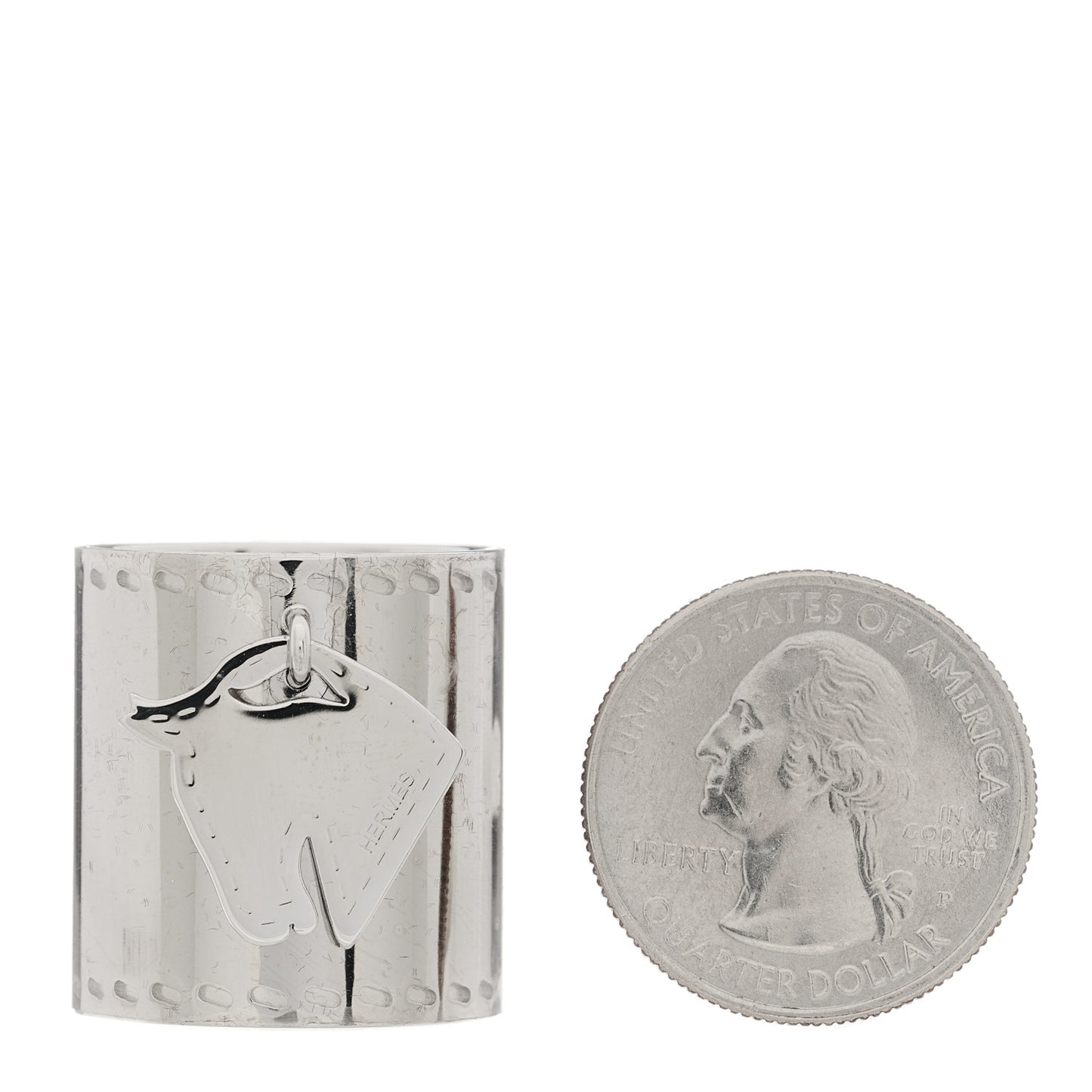 Palladium Tete de Cheval Horse Charm Scarf Ring