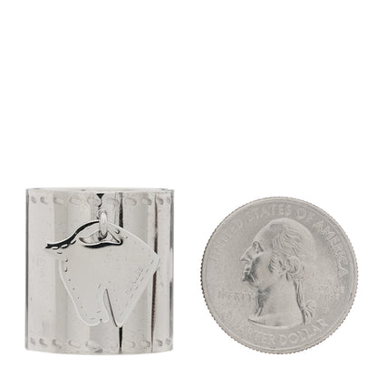 Hermes Palladium Tete de Cheval Horse Charm Scarf Ring 2 of 5